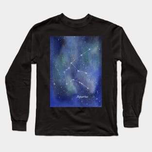 Galaxy with Aquarius Zodiac Long Sleeve T-Shirt